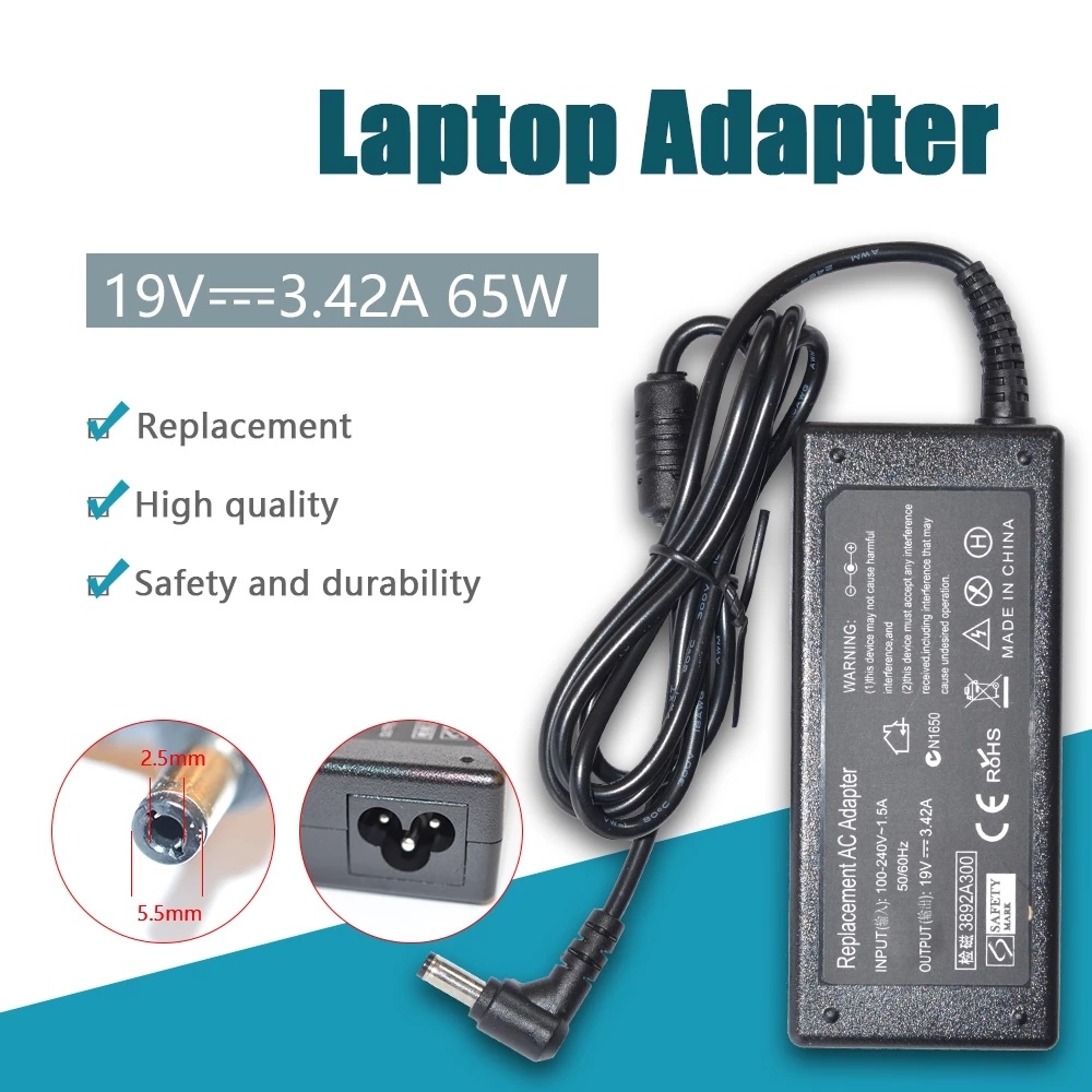 For Asus 65W 19V 3.42A 5.5x2.5mm