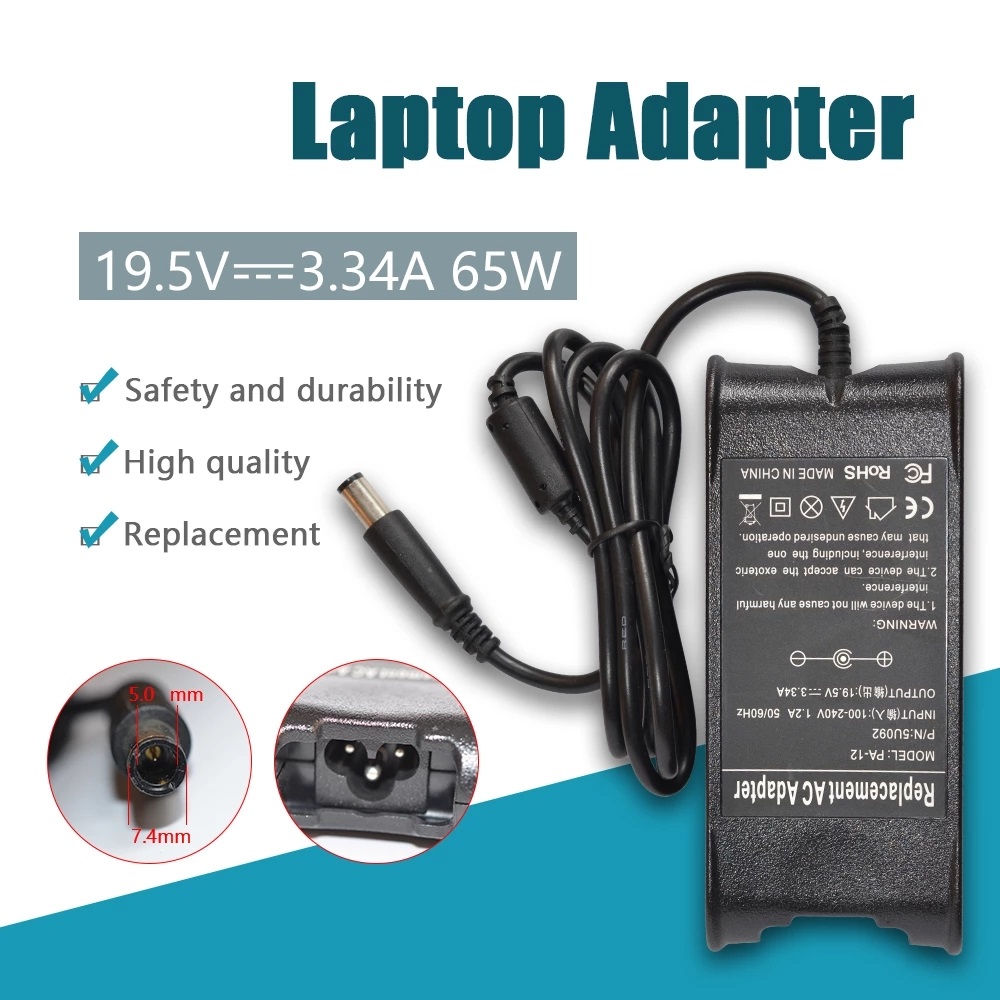 For Dell 65W 19.5V 3.34A 7.4x5.0mm