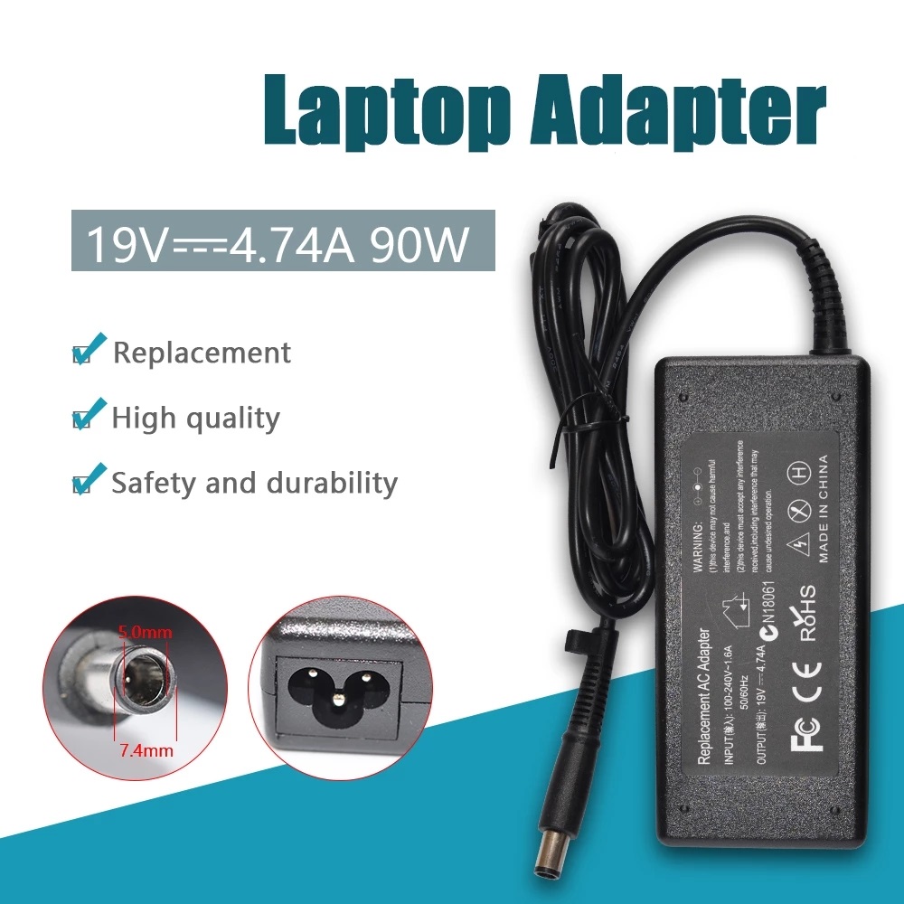 For HP 90W 19V 4.74A 7.4x5.0mm
