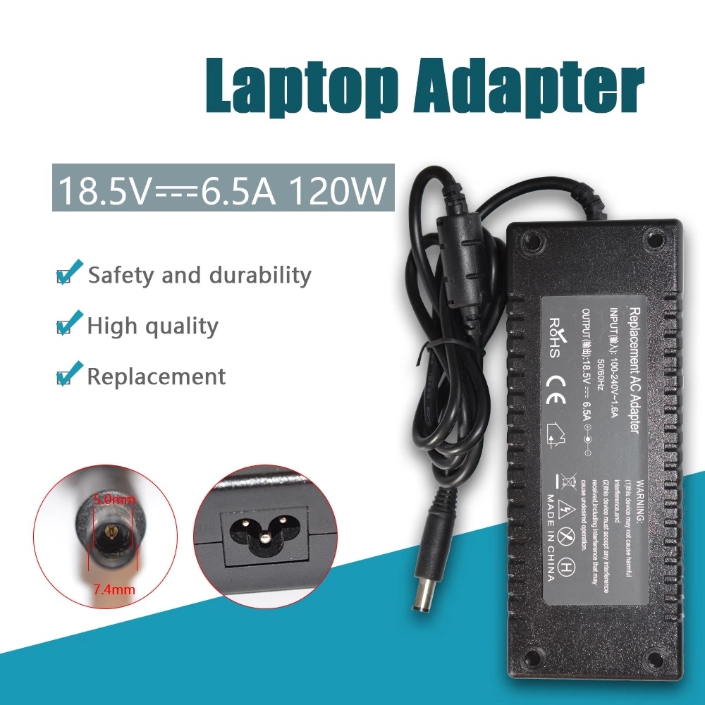 For HP 120W 18.5V 6.5A 7.4x5.0mm
