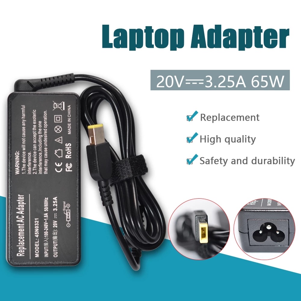 For Lenovo 65W 20V 3.25A Square USB tip
