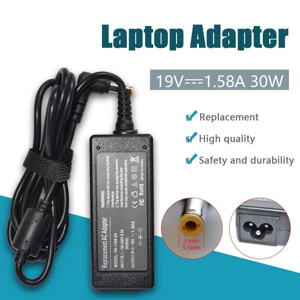 For Toshiba 30W 19V 1.58A 5.5x2.5mm