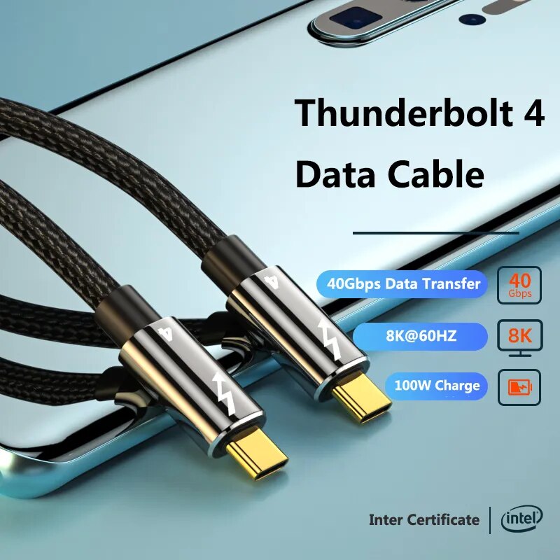 Thunderbolt4 Cable and Adapter support 40GBPS 8K/60Hz 100W 