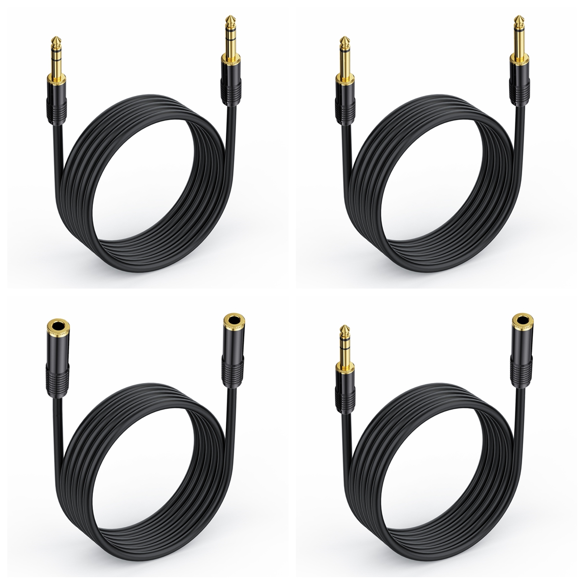6.35mm to 6.35mm TRS TS Audio Cable